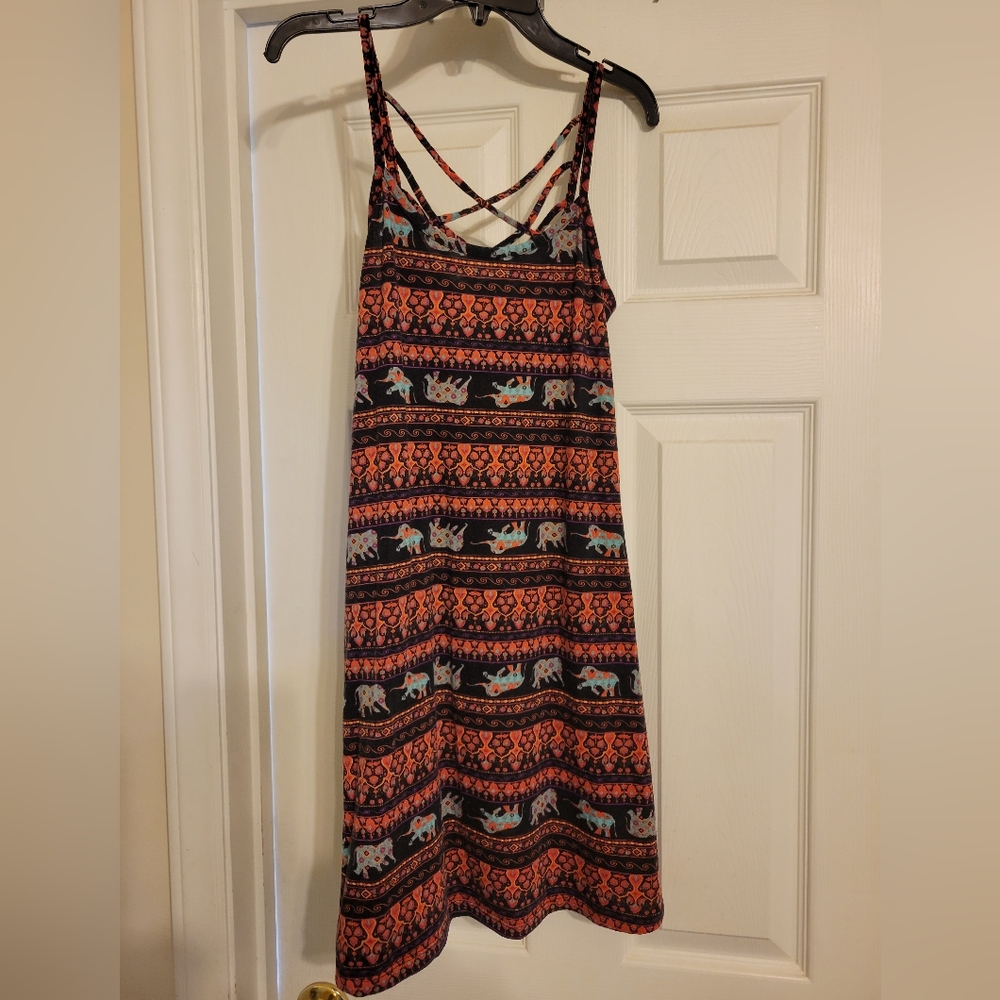 Xhileration Dress with Elephant Print Size:L (Juniors)